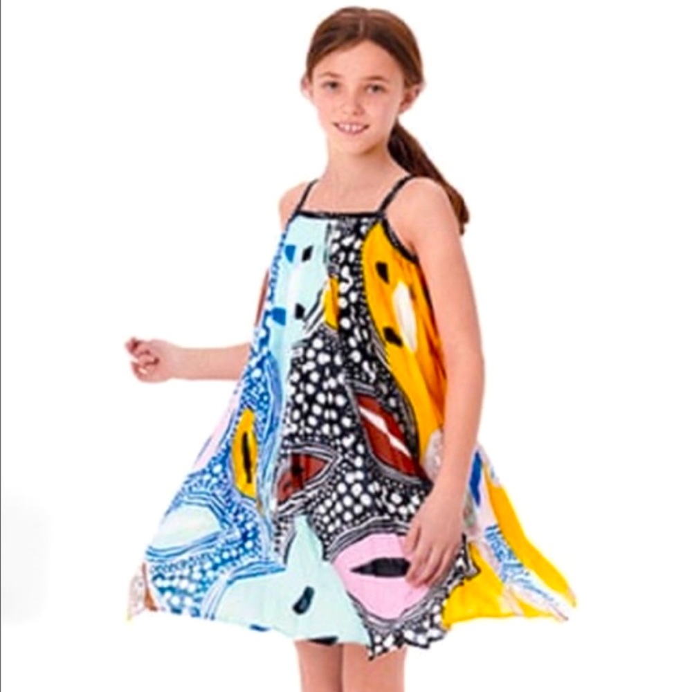 Gap kids Diane Von Furstenberg DVF POP ART floaty floral pleated dress NWOT XL